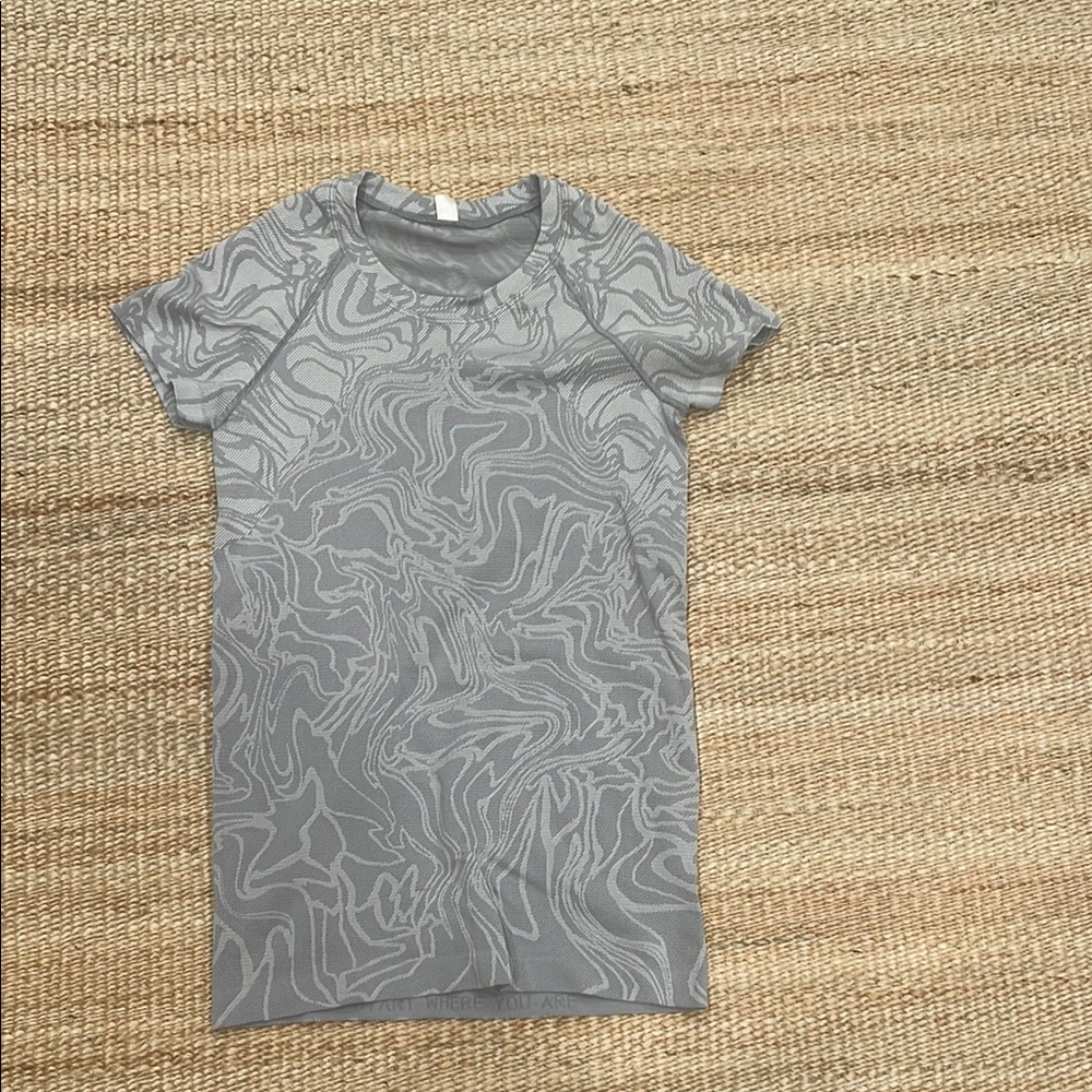 Gray Patterned Short Sleeve Swifly Lululemon Top
